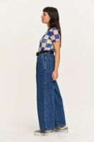 Cole - Baggy Wide Leg Denim Jeans in Mid Wash Blue