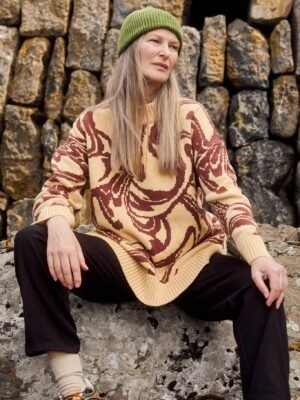 Amari - Oversized Cotton Jumper in Tiger Eye