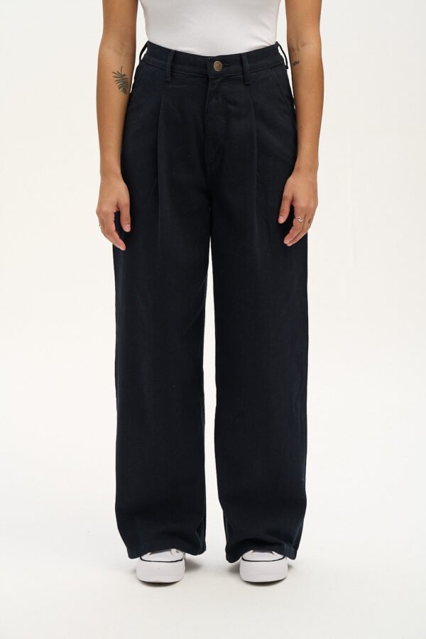 Cole - Baggy Wide Leg Denim Jeans in Black