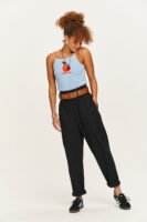 Alexa - Cotton Trousers in Black