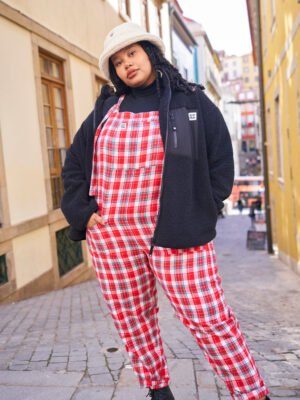 Original - Brushed Cotton Dungarees in Scarlet Tartan Print