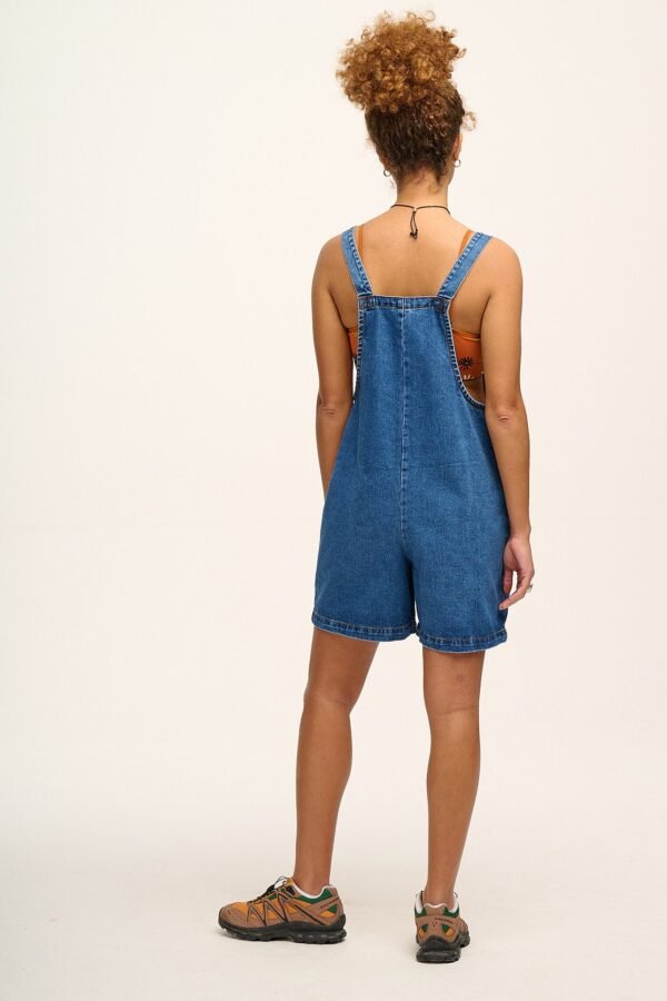 Original - Denim Dungaree Shorts in Mid Wash Blue