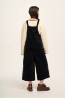 Jenny - Wide Leg Corduroy Dungarees in Black