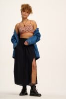 Poppy - Tencel Elasticated Waist Skirt in Black