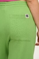 Larson - Wide Leg Waffle Cotton Joggers in Matcha Green