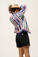 Lexi - High Waist Denim Shorts in Washed Black