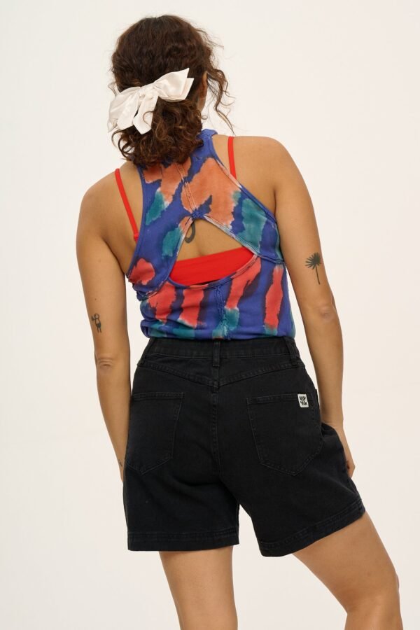 Lexi - High Waist Denim Shorts in Washed Black