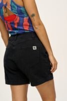 Lexi - High Waist Denim Shorts in Washed Black
