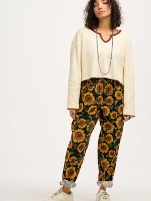 Alexa - Cotton Trousers in Sunflower Print