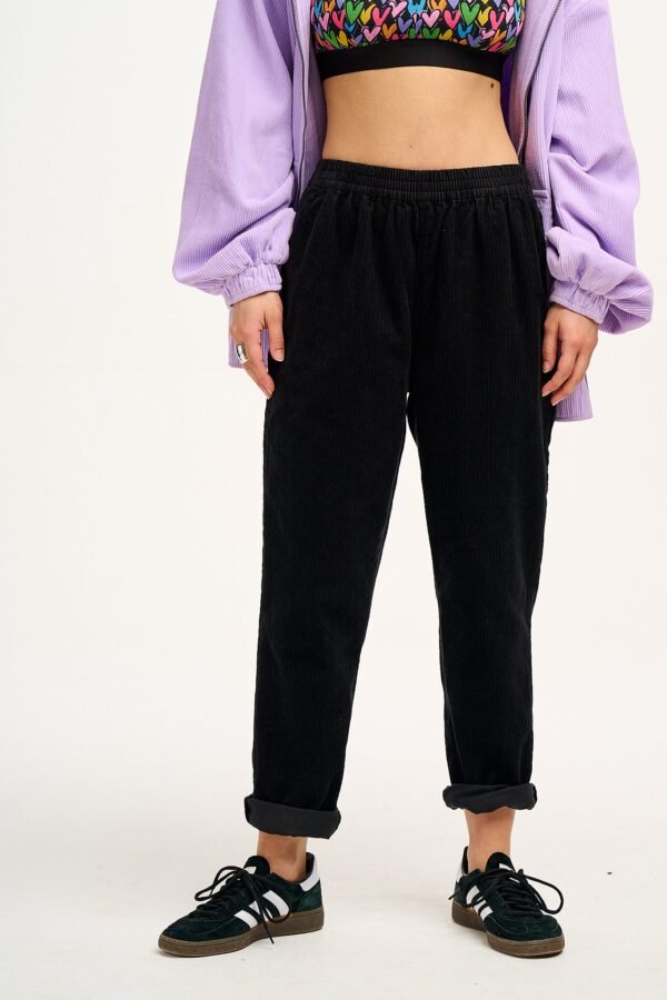 Billie - Corduroy Trousers in Black