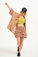 Jessie - Cotton Towelling Shorts in Amara Grid Print