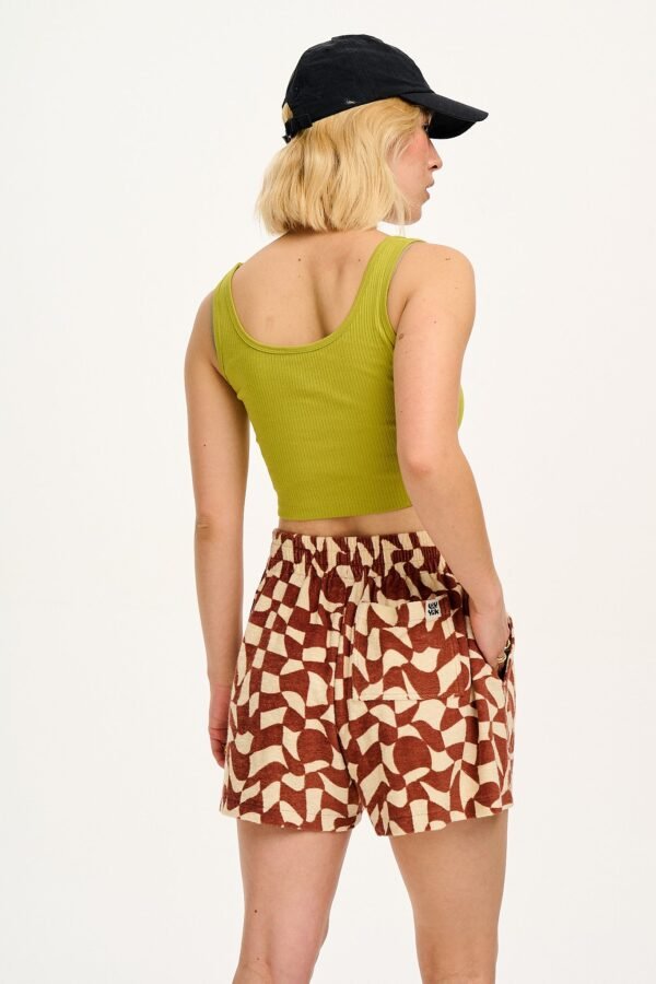 Jessie - Cotton Towelling Shorts in Amara Grid Print