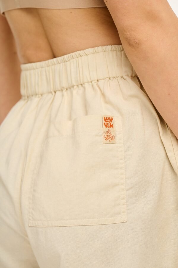 Jessie - Cotton & Linen Shorts with Amber Embroidery