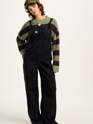 Ali - Slouchy Denim Dungaree in Washed Black