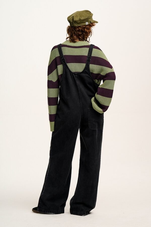 Ali - Slouchy Denim Dungaree in Washed Black