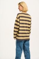 Kai - Midweight Cosy Loop Back Cotton Sweatshirt in Skater Stripe