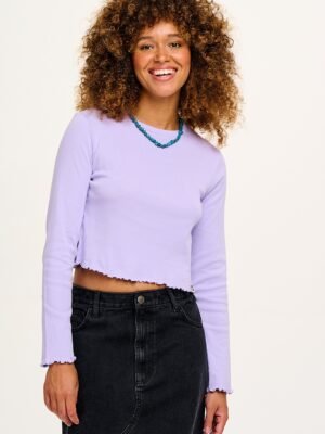 Hansel - Long Sleeve Cotton Top in Lilac