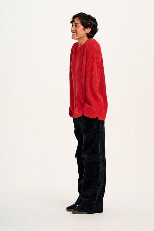 Amari - Oversized Cotton Jumper in Red