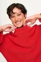 Amari - Oversized Cotton Jumper in Red