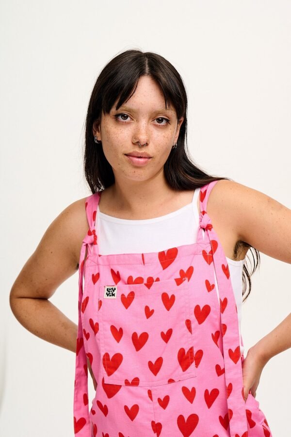 Original - Cotton & Linen Dungaree Shorts in Cupid Print