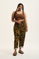 Alexa - Cotton Trousers in Sunflower Print