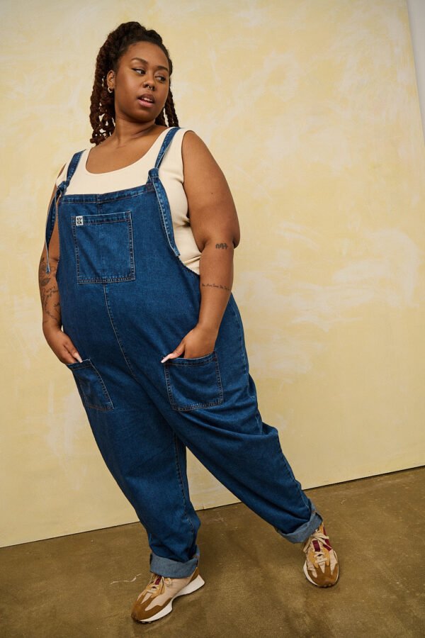 Original - Denim Dungarees in Mid Wash Blue