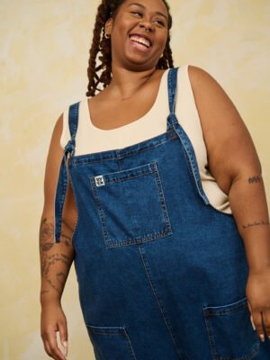 Original - Denim Dungarees in Mid Wash Blue