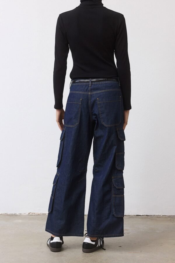 The Petite Off Duty Light Denim Cargo Pants