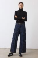 The Petite Off Duty Light Denim Cargo Pants